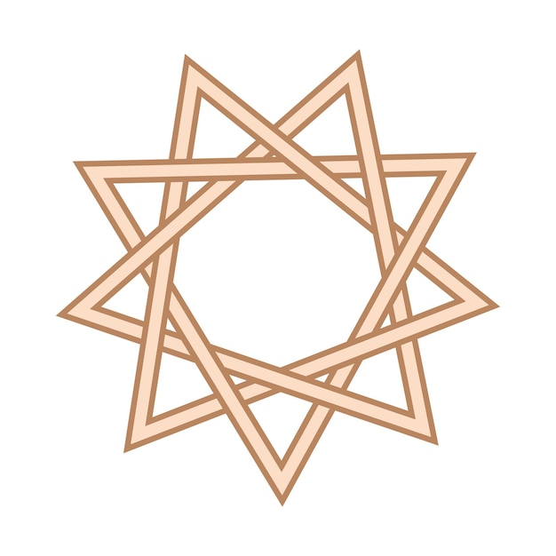 Vector a slavic symbol decorated with an ornament of scandinavian weaving beige trendy design with runes and sun