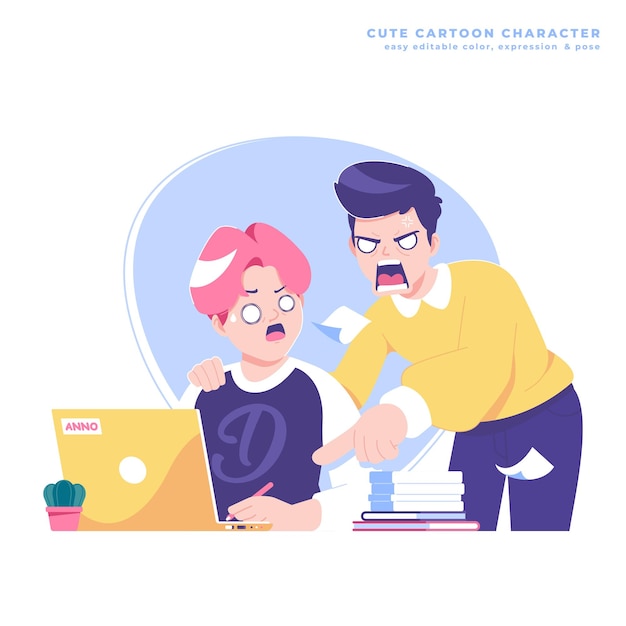 slecht kantoorleider illustratieontwerp
