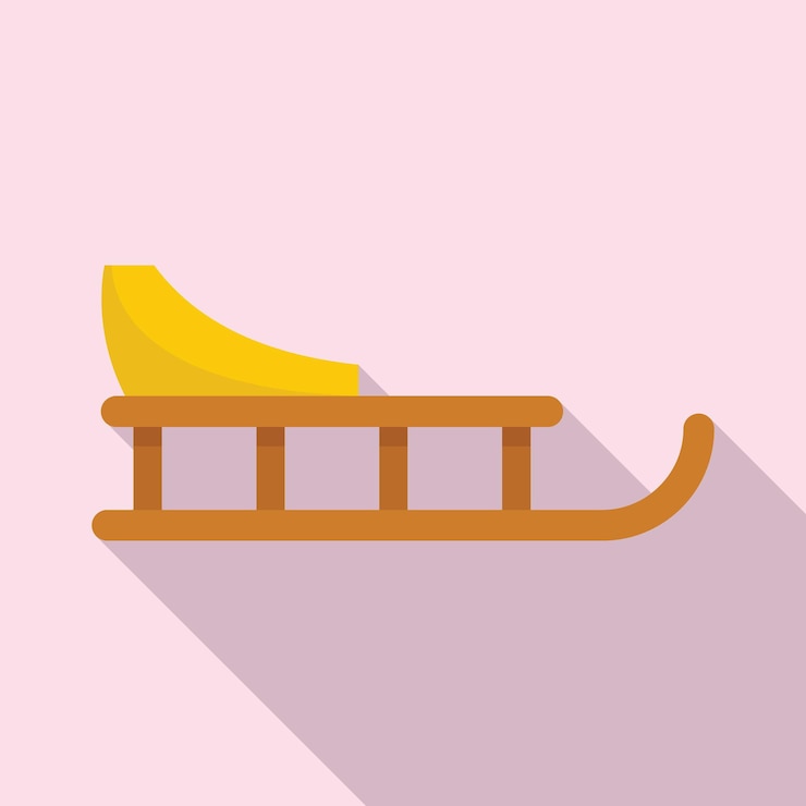 वेक्टर sledge icon flat vector santa claus sleigh reindeer sled