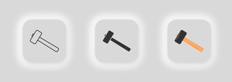 Vector sledgehammer 아이콘 나무 손잡이 그림 기호 contruction 도구 벡터와 큰 망치