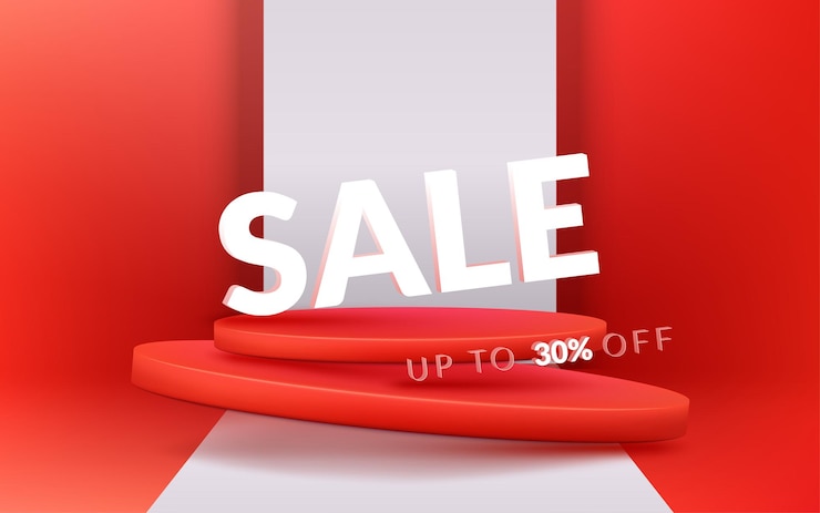 Vector a sleek 3d podium with a red and white color scheme