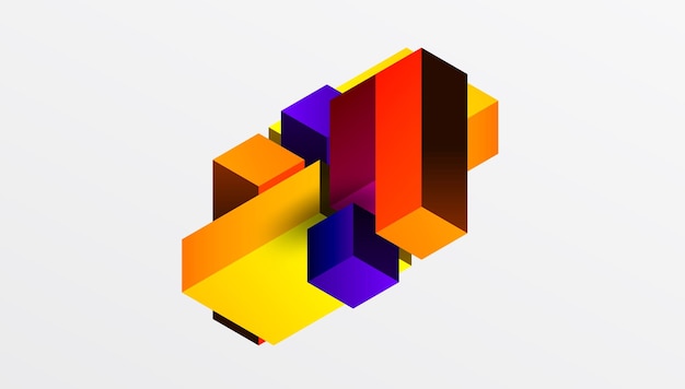 Sleek abstract ontwerp met isometrische 3D-blokken in een schone moderne compositie perfect voor