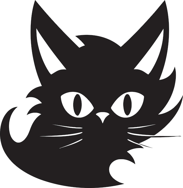 Sleek Black Cat Icon Geometric Feline Logo