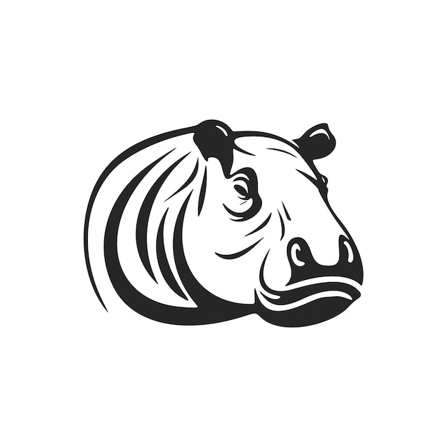 A sleek black and white hippo logo for your brand perfect for making a bold impression