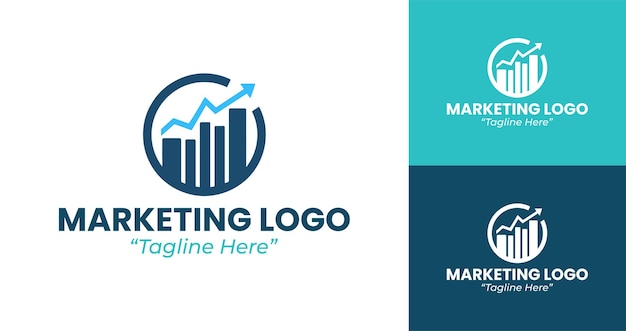sleek blue and green marketing logos for corporate branding and identity