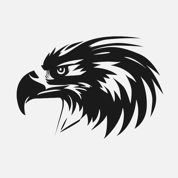 Sleek BW Hawk Icon voor Branding