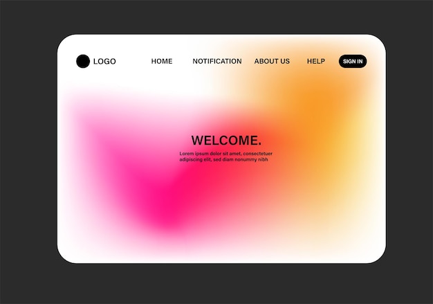 Sleek and futuristic landing page design with abstract wave patterns and trendy gradient mesh