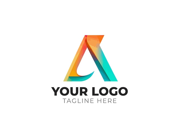 Гладкая буква A логотип векторный дизайн
