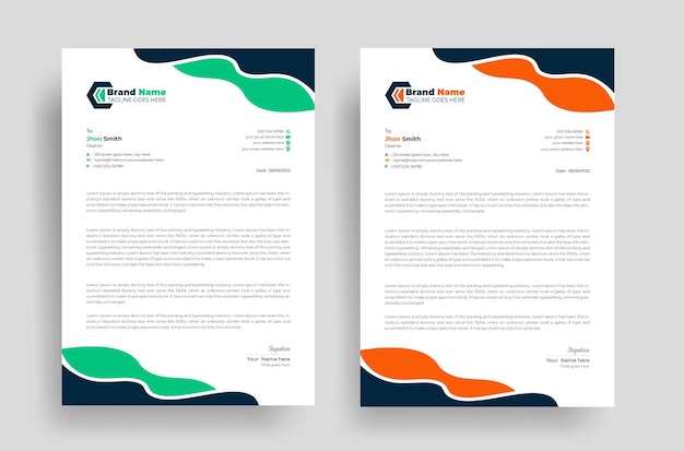 sleek letterhead template with premium vector