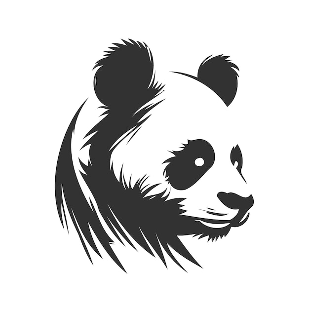 The sleek and minimalist design features a bold silhouette of the panda's iconic face.