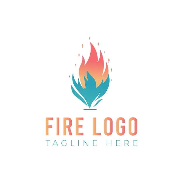 Sleek Minimalist flames Fire Logo Design