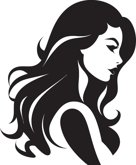 Vector sleek mystique silhouette van een mooie vrouw goddelijke silhouette vector icon of beauty