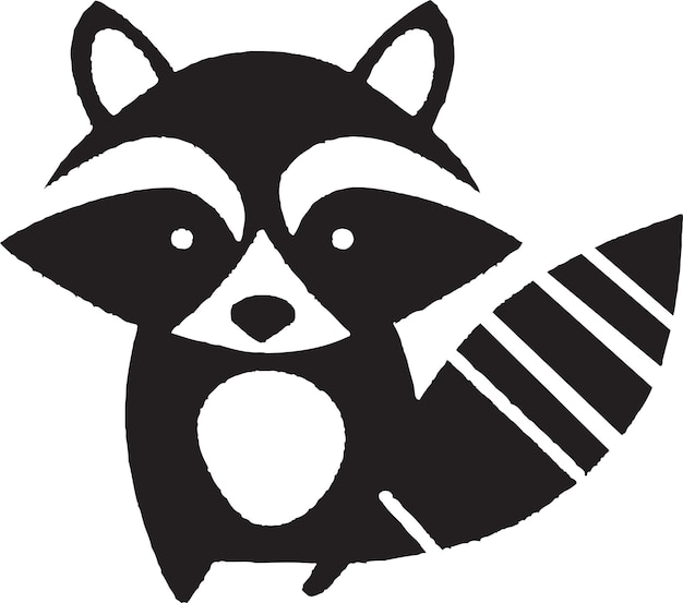 Sleek raccoon emblem with sharp features