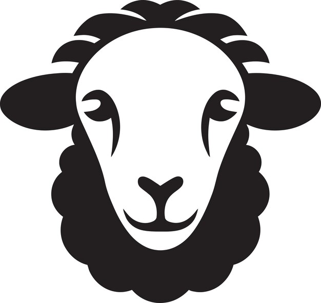 Гладкая Овца Значок Черный Вектор Блеск Вектор Овцы Эмблема Полуночное Стадо