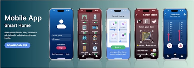 スマートホーム アプリケーション インタフェース テンプレート ナビゲーション メニュー