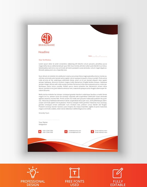 sleek amp sophisticated professional letterhead