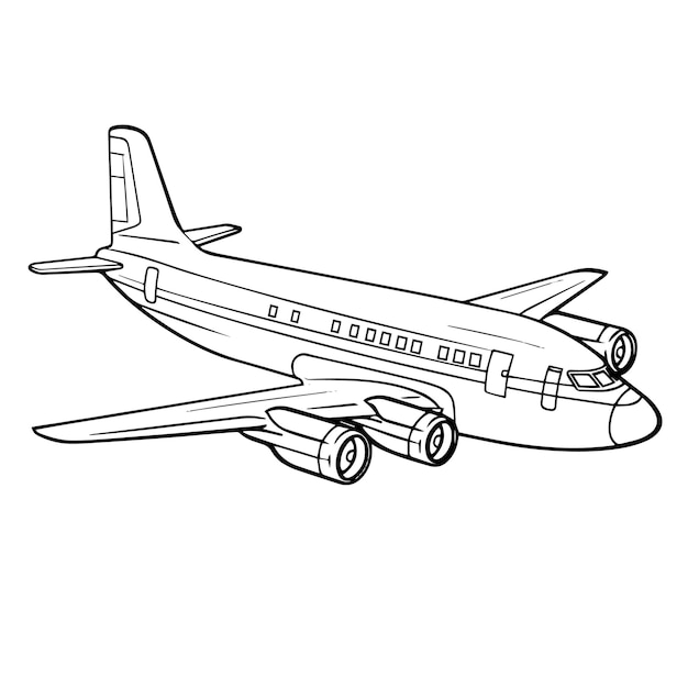 Sleek vector airplane icon in minimalist outline design