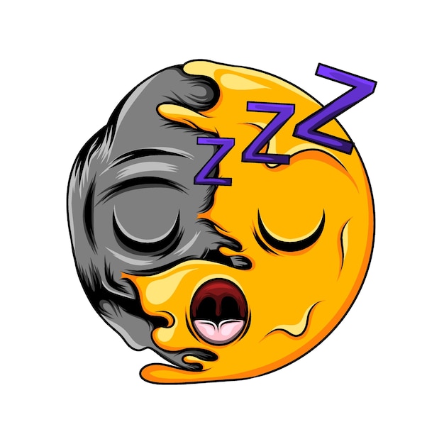 sleep emoticon with close eyes with mouth open it expression