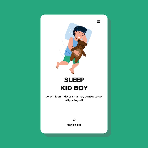 Sleep kid boy vector