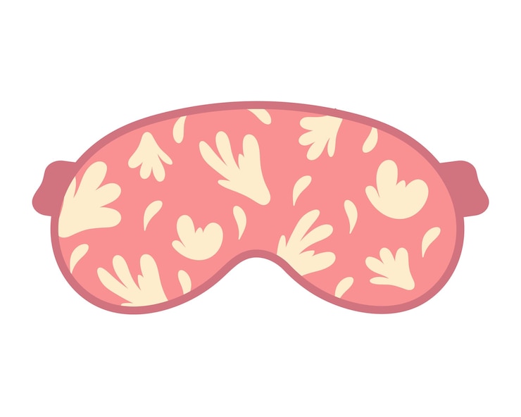 Vector sleep mask with cute abstract pattern eye accessory for sleeping and traveling vector illustration