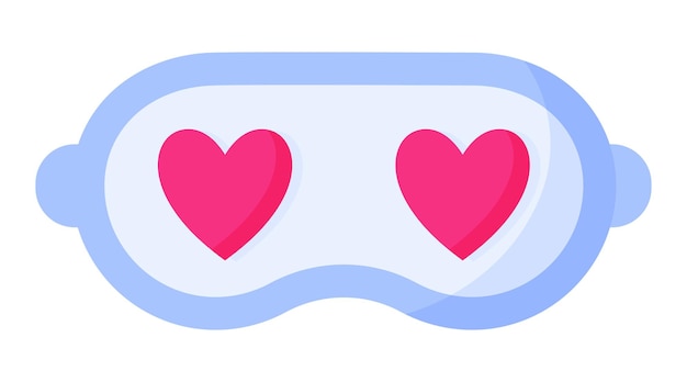 Sleep mask with hearts. Wedding and valentine day concept.