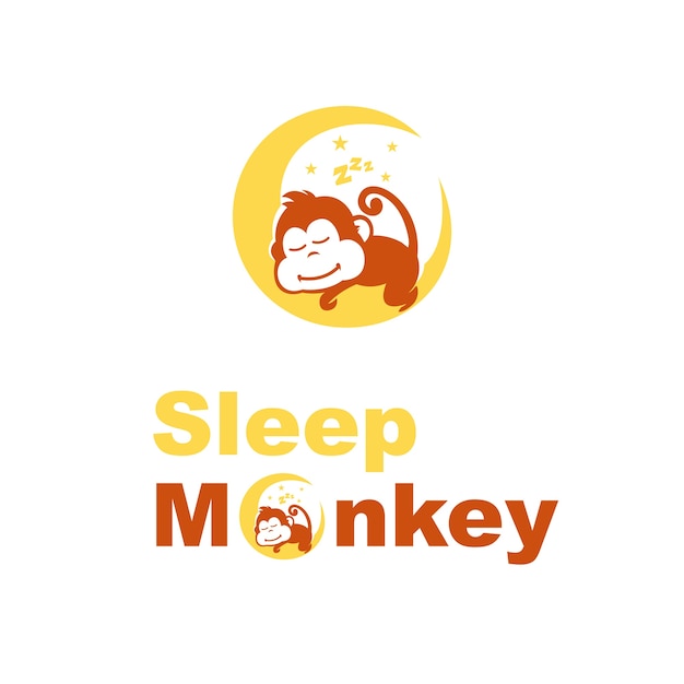 Vector sleep monkey logo vector
