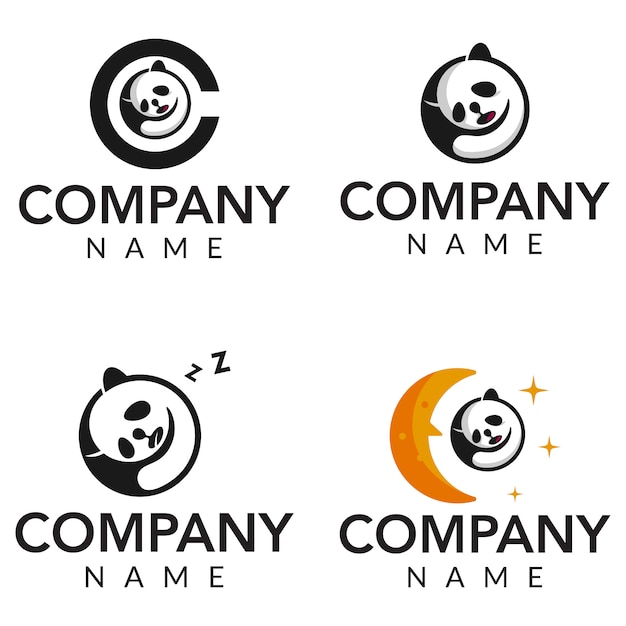 Sleep panda logo collection