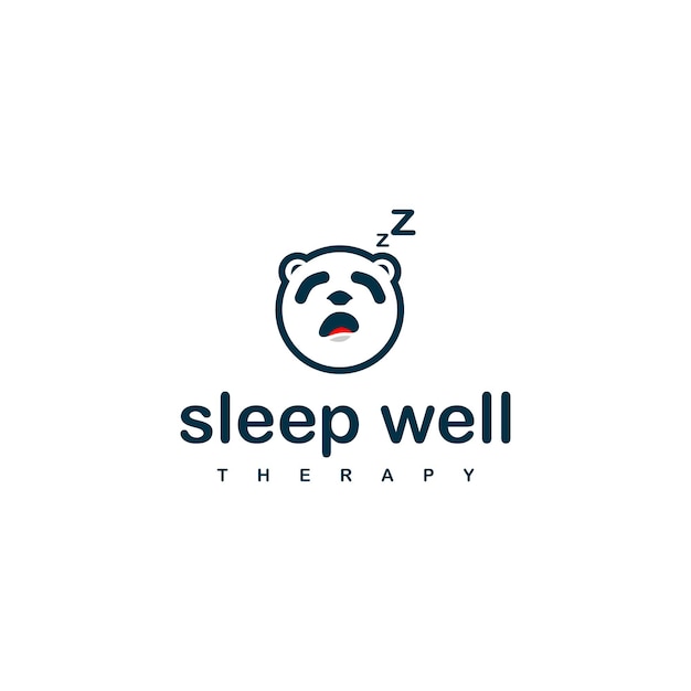 Шаблон дизайна логотипа Sleep Panda для компании по лечению сна.