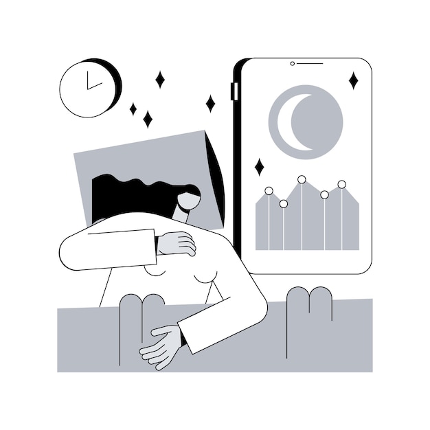 Sleep tracking abstract concept vector illustration