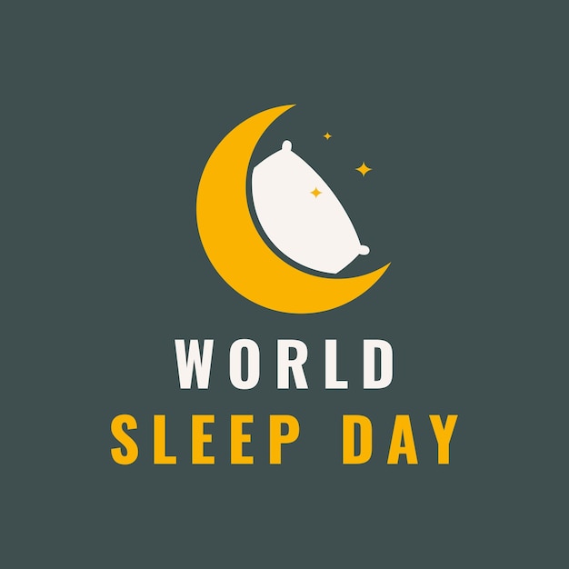 Vector sleep world day celebration care health logo design vector illustration