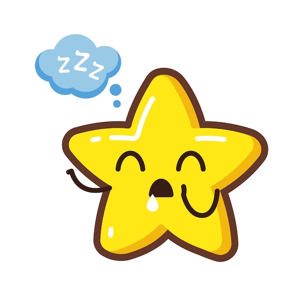 Sleeping Cartoon star character Vector illustration