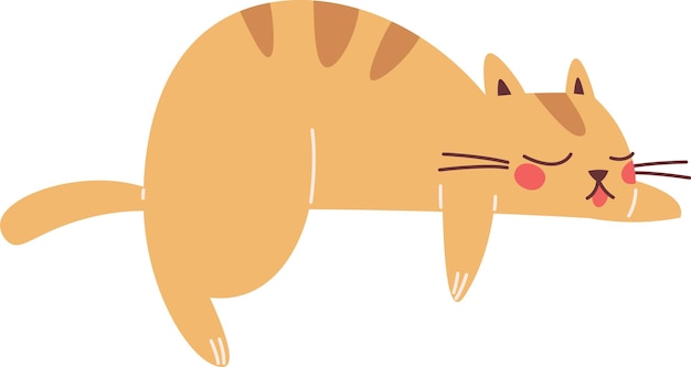 Vector sleeping cat pet