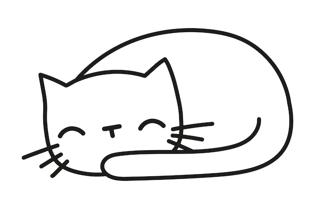 眠っている猫のベクトル図