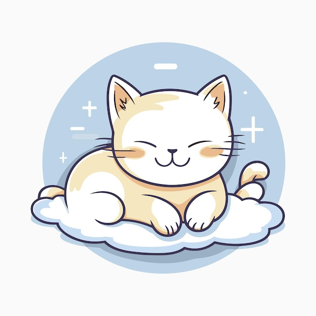 ベクトル 眠っている猫のベクトルイラスト