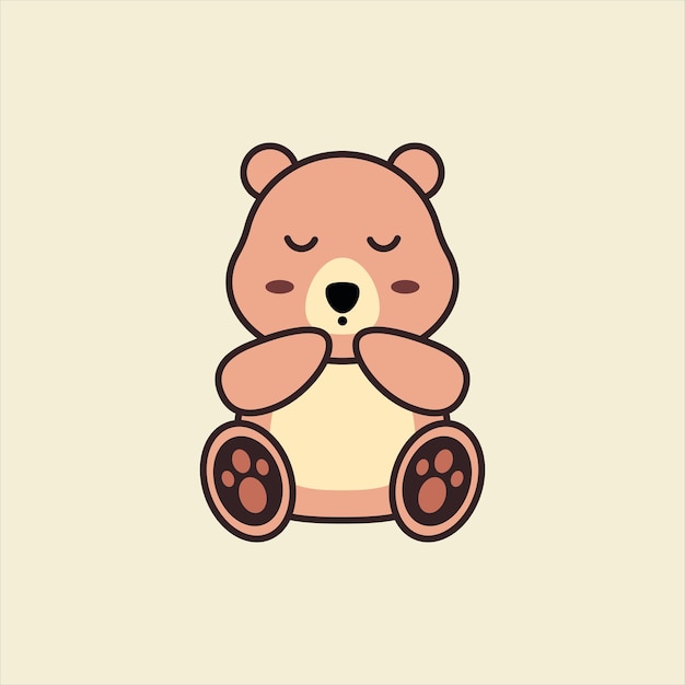 sleeping cute bear vector