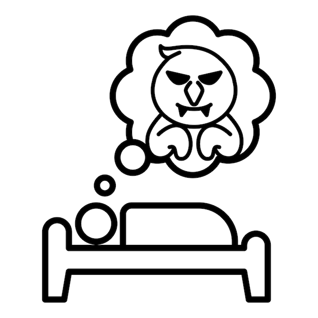 Sleeping Dreaming Nightmare Icon Vector