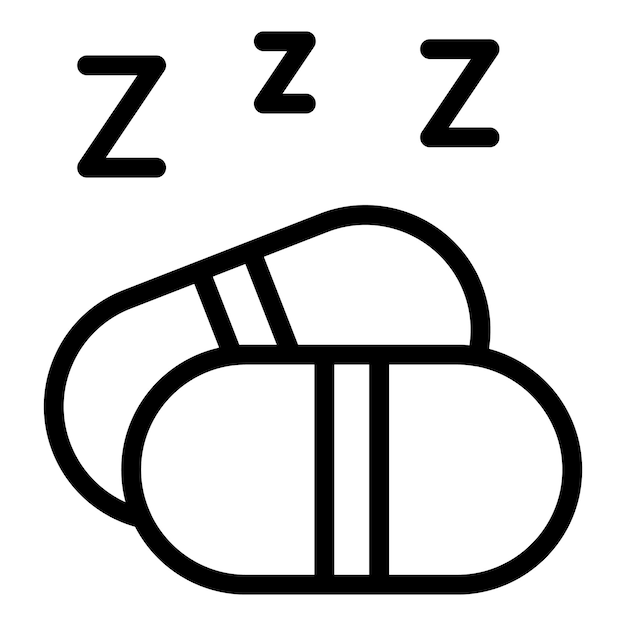 Vector sleeping drugs icon outline sleeping drugs vector icon for web design isolated on white background