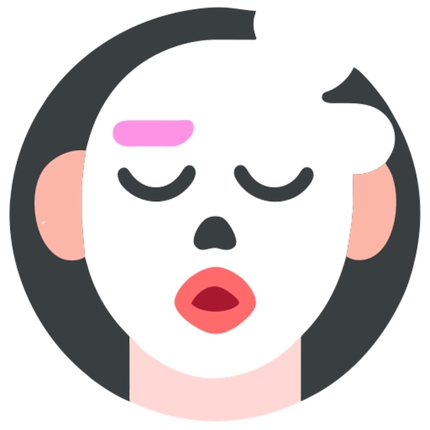 Vector sleeping emoji with circle face and z on top of the head icon colored shapes