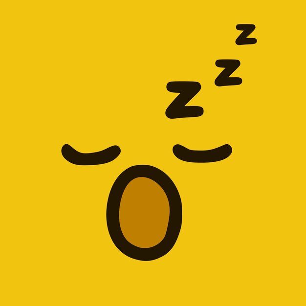 Sleeping emoticon in doodle style