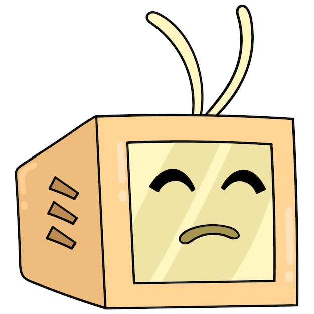 Vector sleeping face television, vector illustration carton emoticon. doodle icon drawing