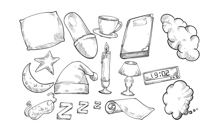 Vector sleeping icons handdrawn collection