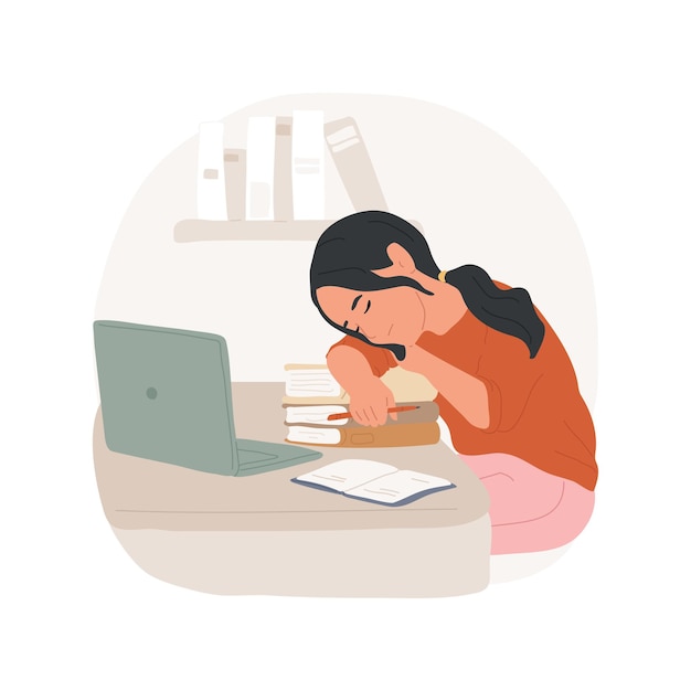Sleeping isolated cartoon vector illustration