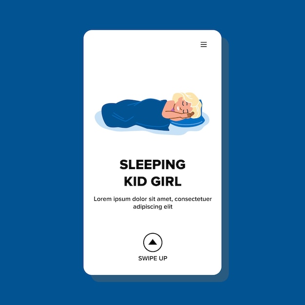 Sleeping kid girl vector