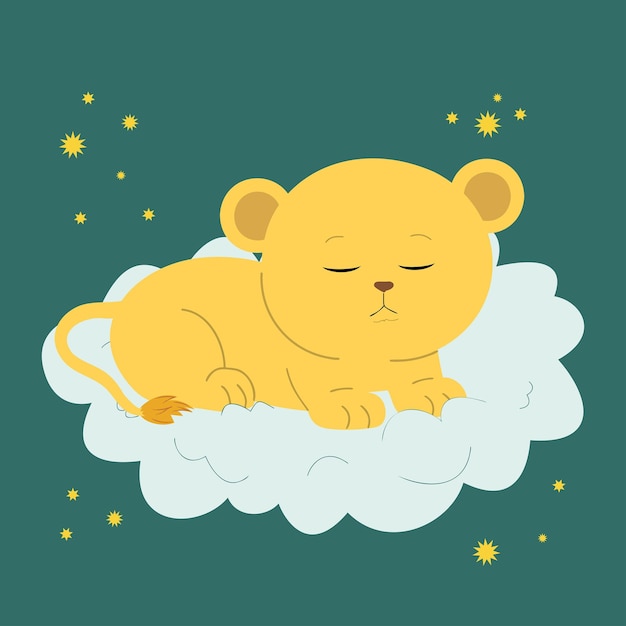 Sleeping lion character