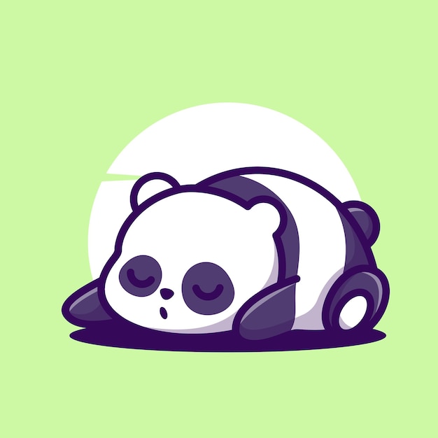 Vector sleeping panda cartoon vector icon illustration