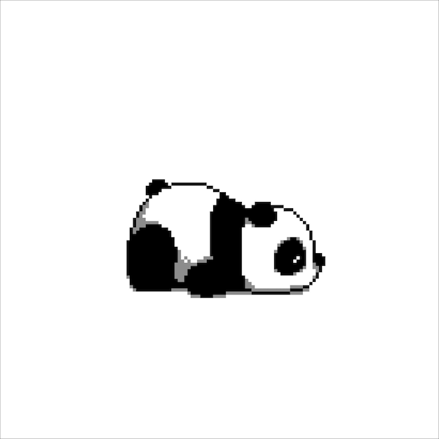 Panda addormentato in stile pixel art