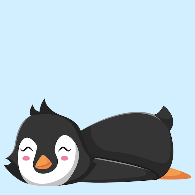 Sleeping Penguin Character Design Illustration