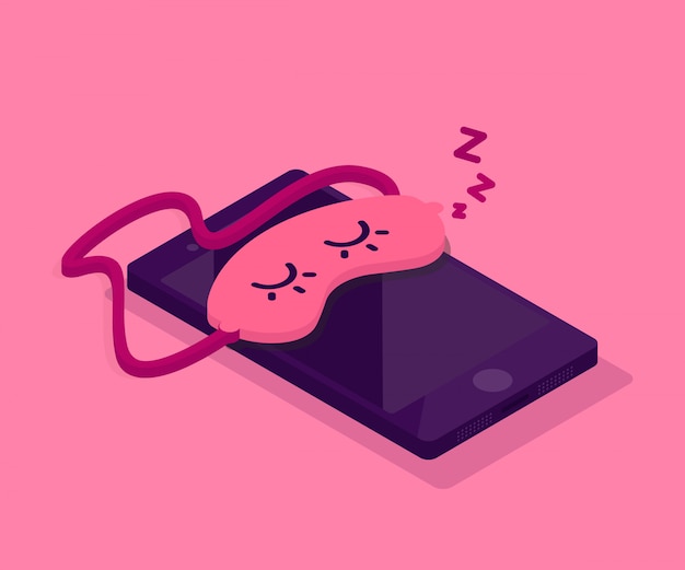 Sleeping smartphone vector icon