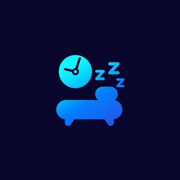 Sleeping time icon on dark