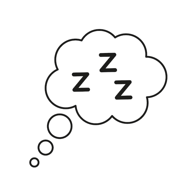 Сон zzz или дремота в мысленном пузыре Векторная иллюстрация стоковое изображение